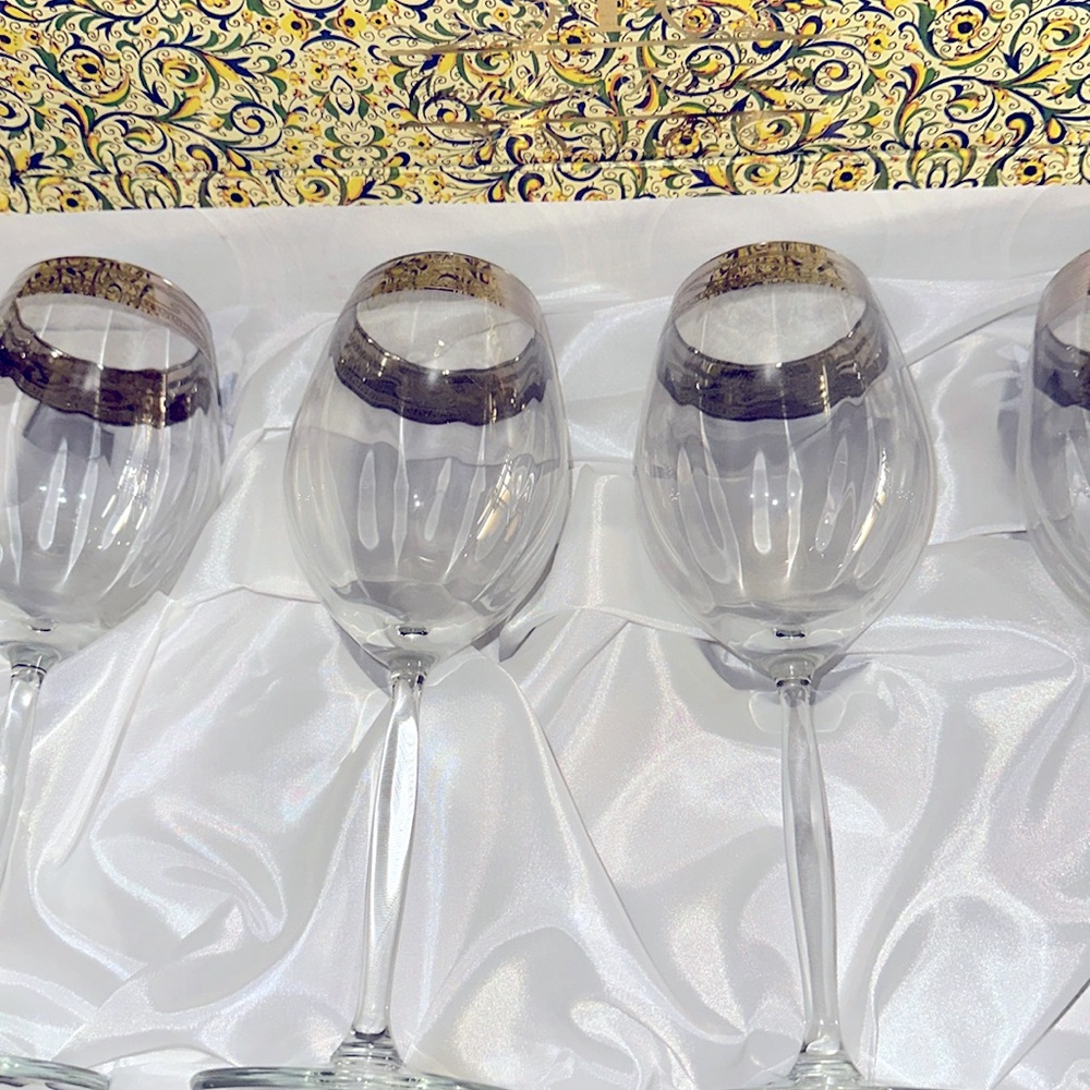 four new Cristal champagne glasses